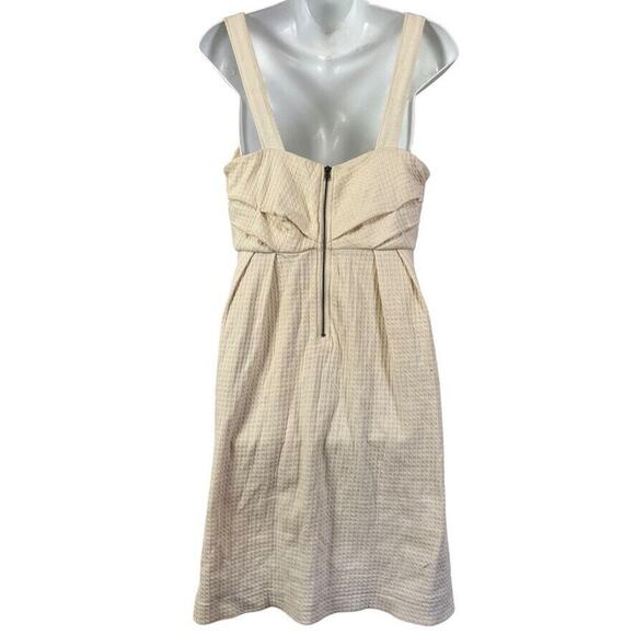 Deletta Anthropologie Womens Cream Textured Knit Sweetheart Neck Party Dress M - Picture 13 of 16